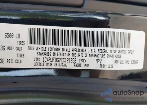 2014 Jeep Grand Cherokee Limited z USA, uszkodzony, nr VIN 1C4RJFBG7EC121356